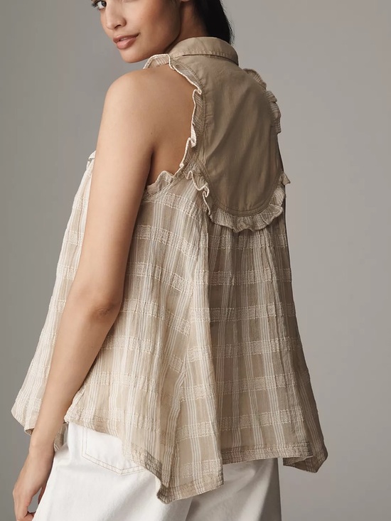 Pilcro Sleeveless Seaside Collared Swing Blouse - Picture 3 of 6